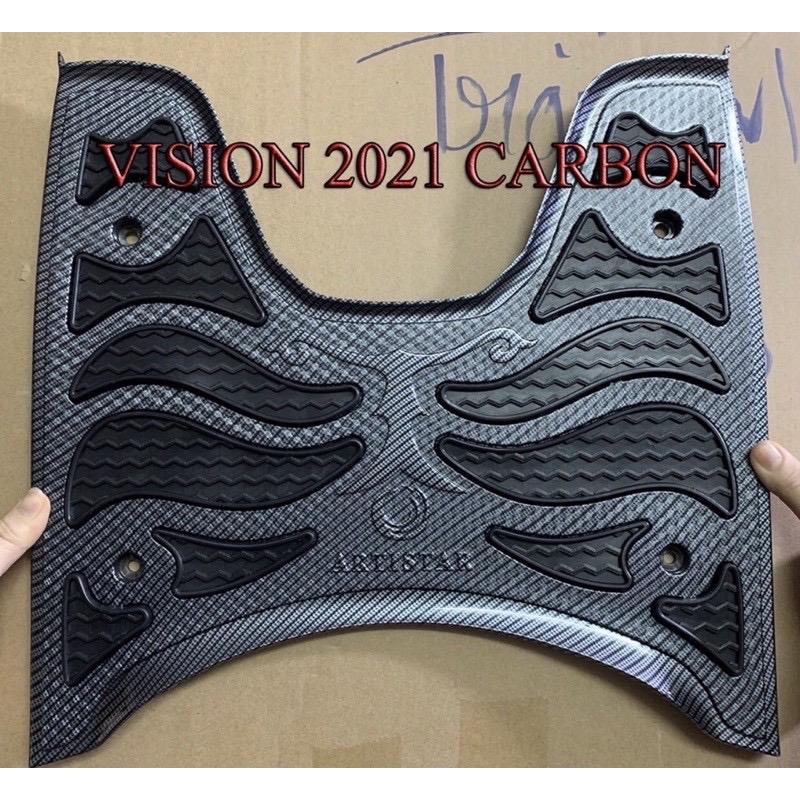 Thảm lót chân Xe Vision Đời 2021 Mới Carbon & Xi Mạ Crom