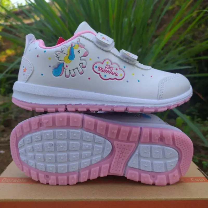 sepatu sekolah anak perempuan minicorn velcro perekat merah muda pink kuda poni tk sd Fashion 4