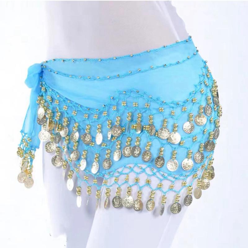 Product Introduction of Belly Dance Sequins Chiffon Skirt Costumes Shiny Tassel Waist Chain Scarf Skirt Costume For Yoga Belly Dancing 24