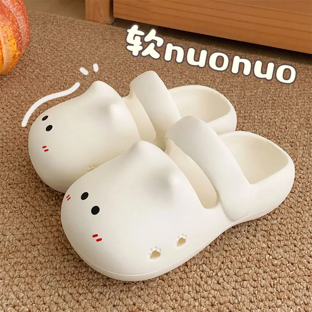 Dép Đi Kitty, Đế Mềm, Phong Cách Người Nổi Tiếng Trên Internet, Dành Cho Nữ, Không Trơn Trượt, Thời Trang Mùa Hè, Dễ Phối Đồ, Bít Mũi, Dép Lười Đầu, Có Thể Đeo Ngoài Trời