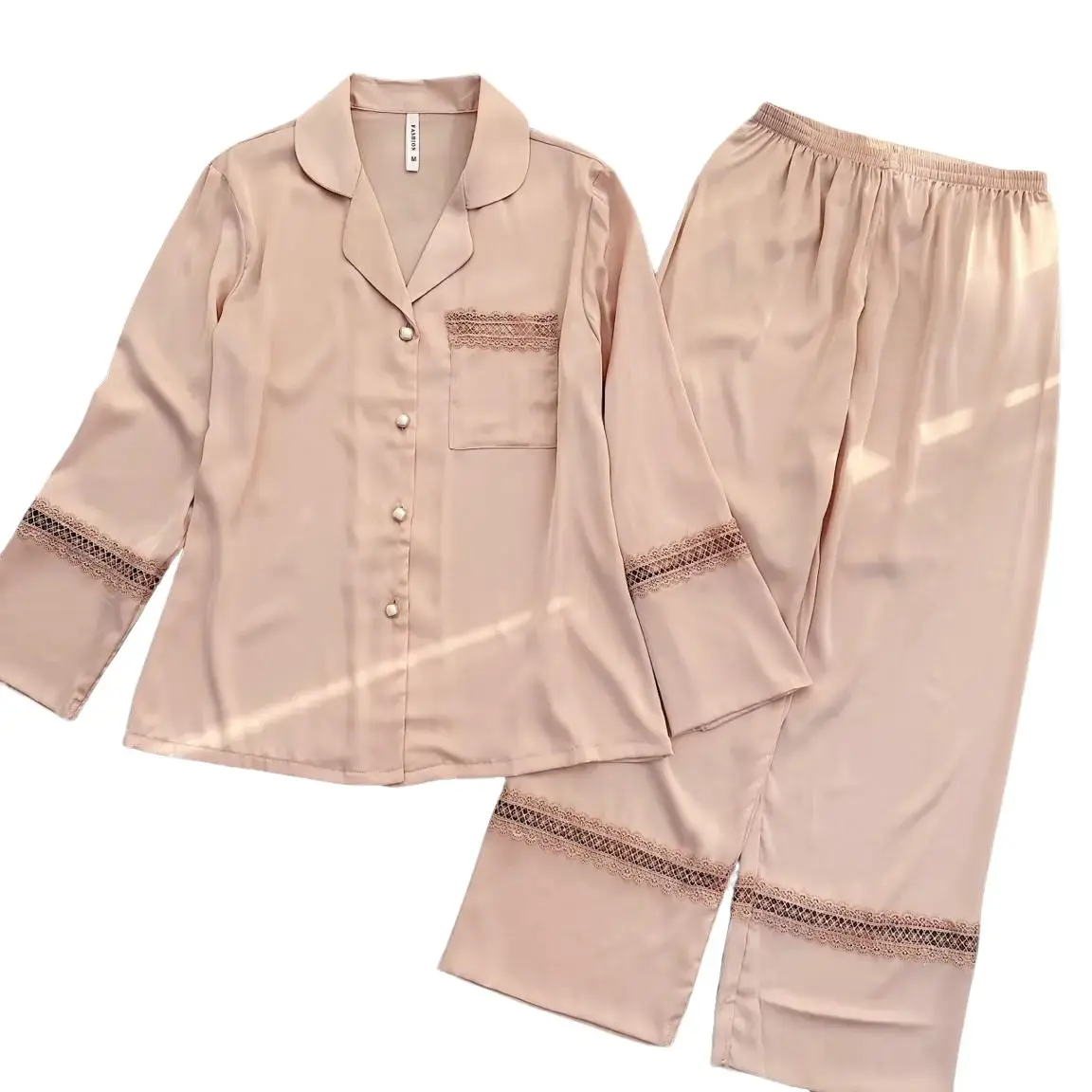 Mã 896 pijama dài trơn cúc ngọc - bộ ngủ mặc nhà hàng cao cấp  cho Nữ Women Quần Ngủ Áo Ngủ