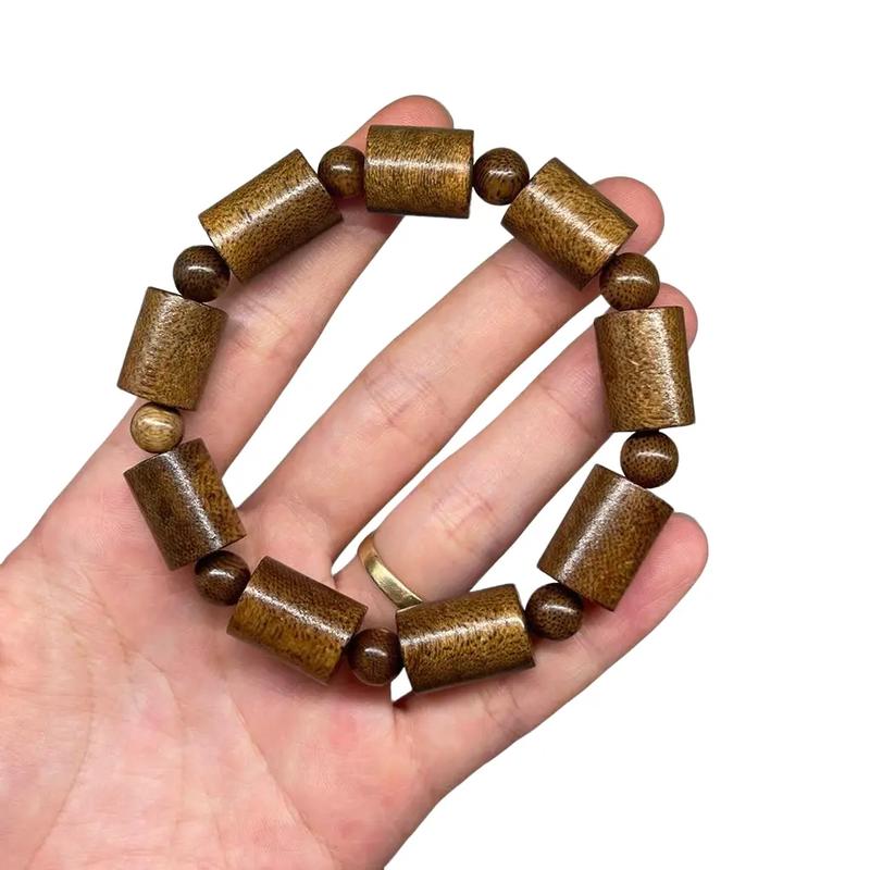 Vòng Tay Trầm Hương Tốc Dáng Đốt Trúc kèm hộp Hoa Women Phụ Kiện Titan Sen cho