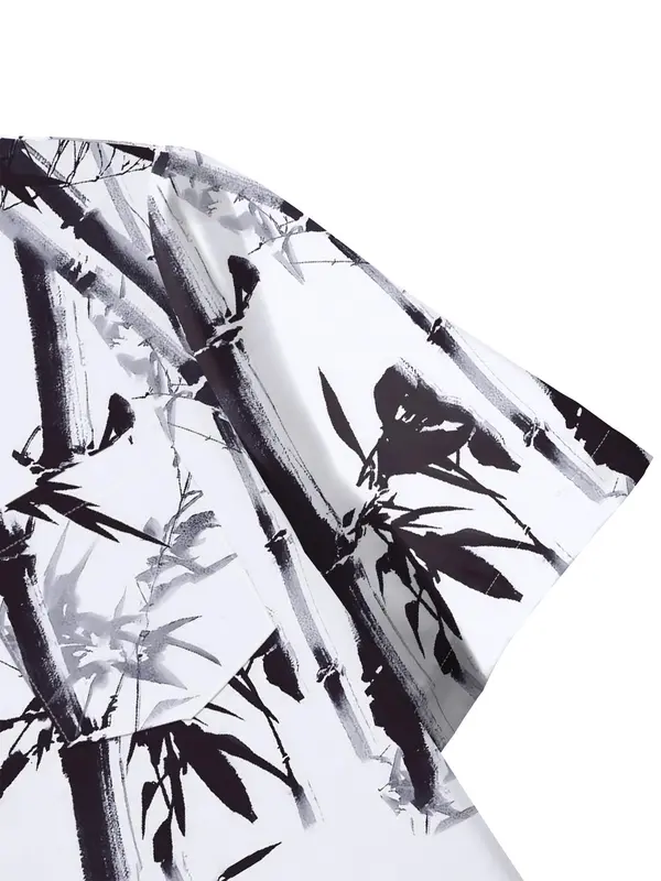 Two-Piece Set Men's Floral Print Shirt & Shorts Set, Regular Fit Casual Short Sleeve Button Front Top & Shorts, Men's Summer Set for Beach Vacation 4