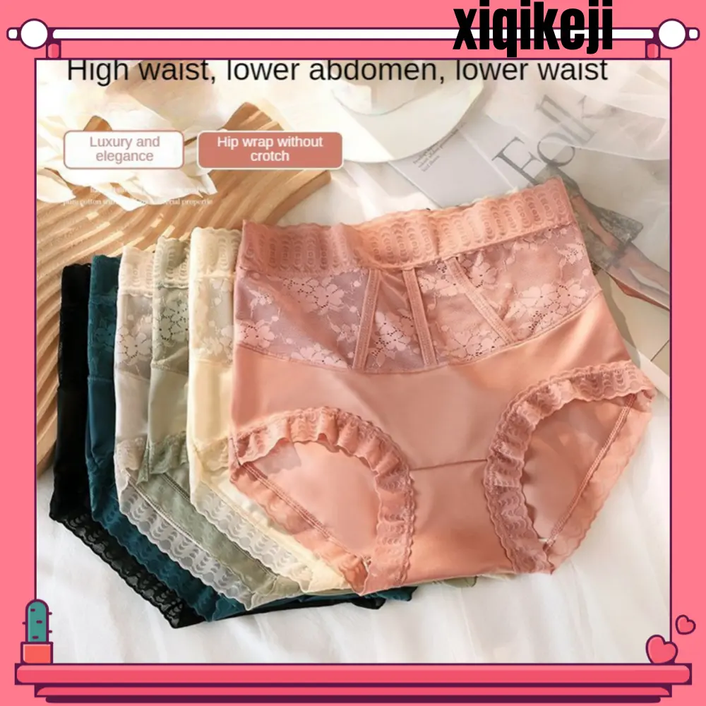 Đồ Lót Không Đường May Cho Nữ, Cạp Cao Ren, độn Hông, Nén Bụng, Đáy Quần Cotton Nguyên Chất Mỏng Và Thân Thiện Với Làn Da, Co Giãn Cao, Không Rộng Eo, Thoải Mái, Cảm Giác Cầm Tay, Gợi Cảm Và Thoáng Khí, Quần Đùi Đầu
