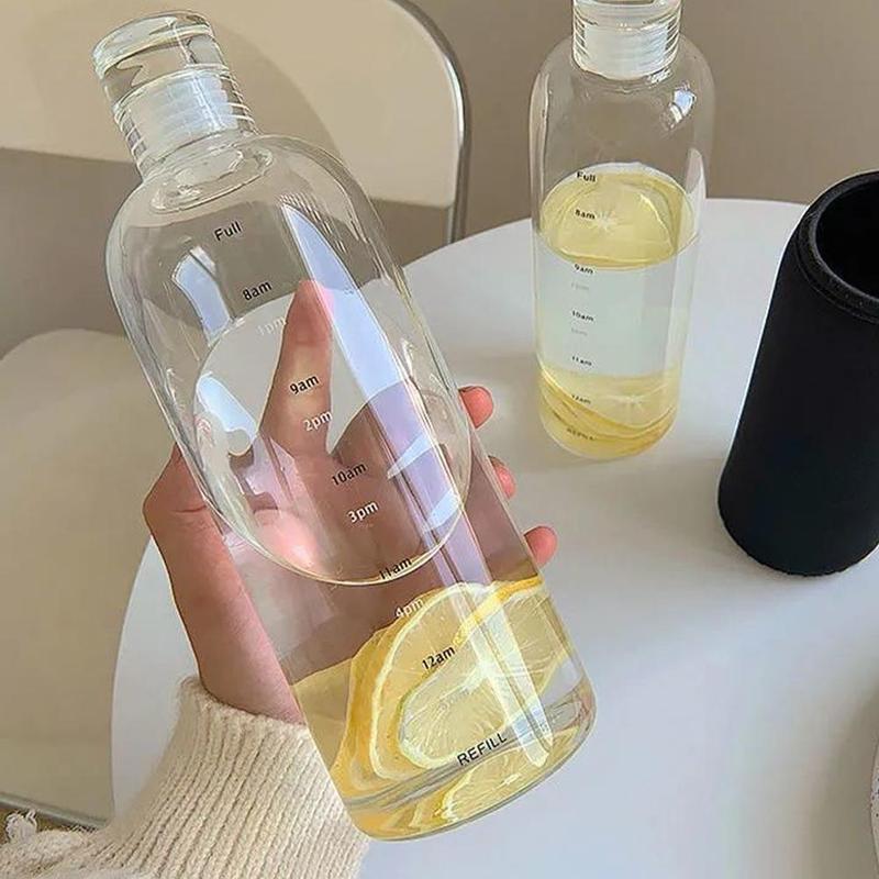 Product Introduction of 500/700ml Transparent Straw Water Bottle With Lids Cover Portable Cute Water Cup M4T0 30