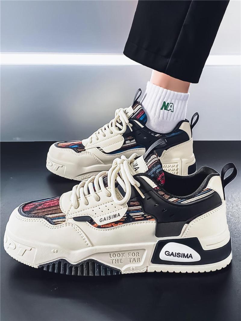 Product Introduction of Men's Fashionable Colorful Lace Up Low Top Sneakers, Casual Comfortable Sports Running Shoes, Trendy All-match Sneakers for Daily Wear 8