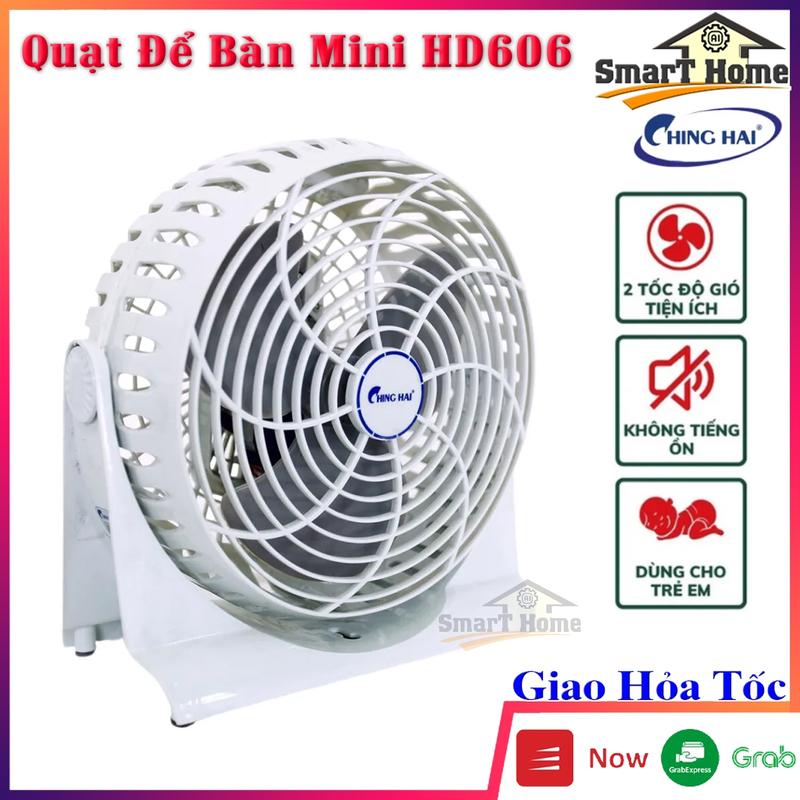 Quạt Để Bàn Văn Phòng Cắm Điện Mini Chinghai HD606 9 inch , Quạt Hộp Tản Để Giường Nhỏ Gọn Công Suất 24W Không Ồn QuạT Fan