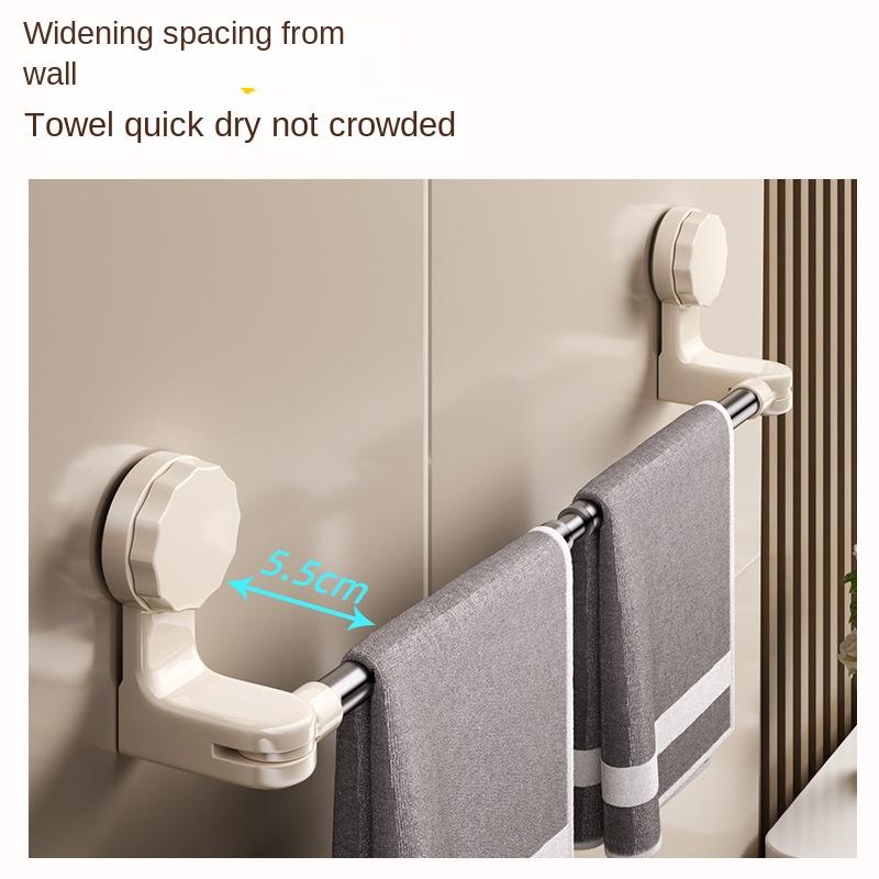 Giá Treo Khăn Không Cần Đục Lỗ, Chất Liệu Thép Không Gỉ, Giá Để Đồ, Thích Hợp Cho Phòng Tắm, Móc Có Thể Gập Lại, Chống Thấm Nước, [KF] 3