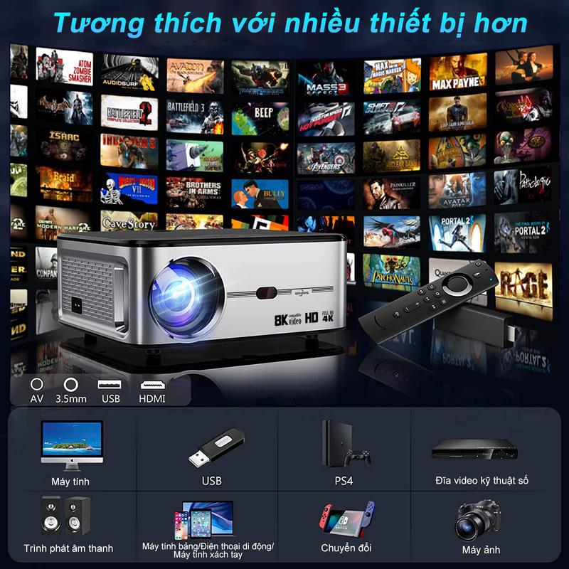 Product Introduction of Máy Chiếu GOOJODOQ Wifi 8k Full HD 1080p 15000 LM Hỗ Trợ Android Bằng Đồng Bộ Màn Hình Smartphone Projector 3