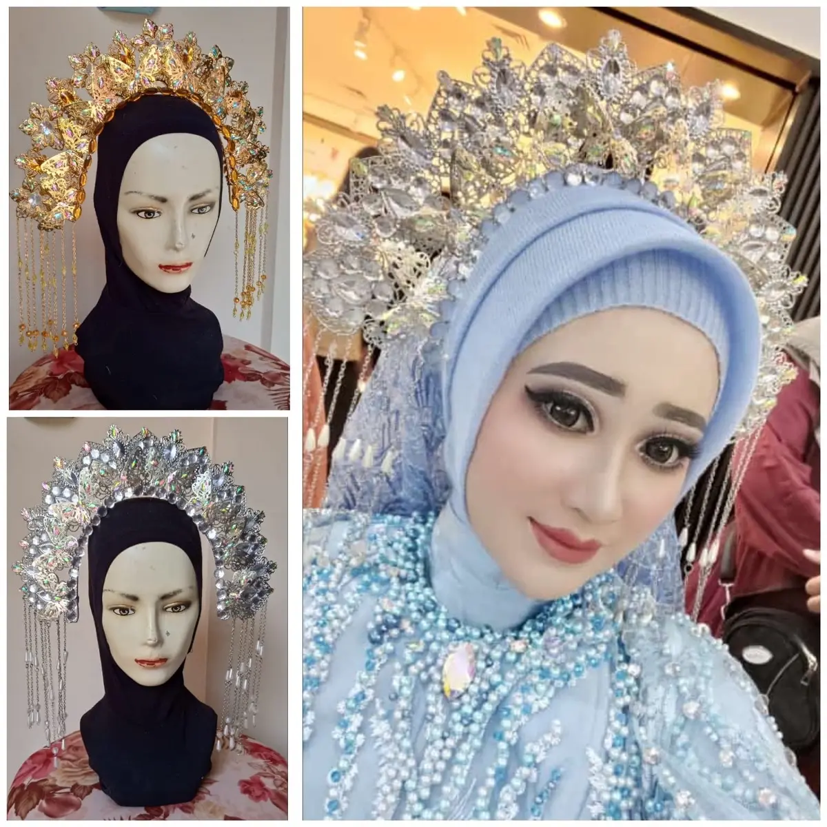 Mahkota pengantin Melayu sunting mewah home made Aksesoris Karnaval Dewasa dan Anak