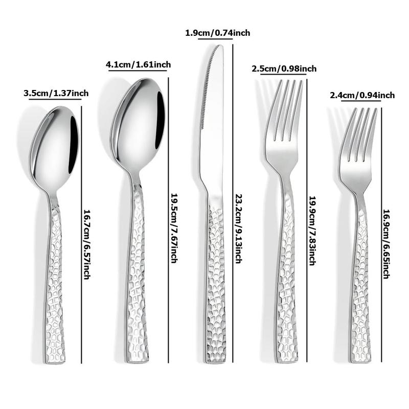Stainless Steel Flatware Set, 5/20pcs Stainless Steel Tableware Set, Home Kitchen Utensil Set 2