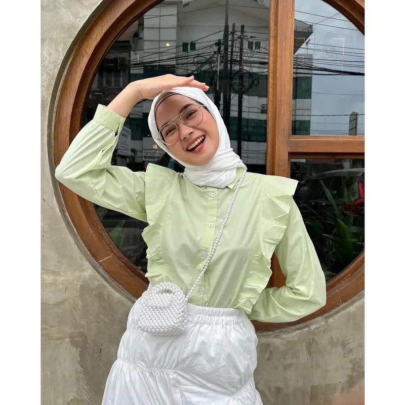 Zia blouse linen rami kemeja wanita kekinian Kancing Variasi Rempel Panjang Atasan 3