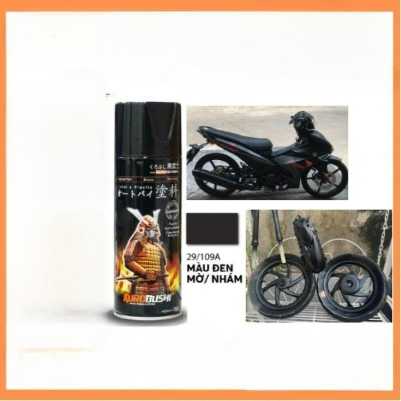  Sơn Samurai đen nhám 109A - dạng long sơn xịt cao cấp dùng cho sơn xe máy 