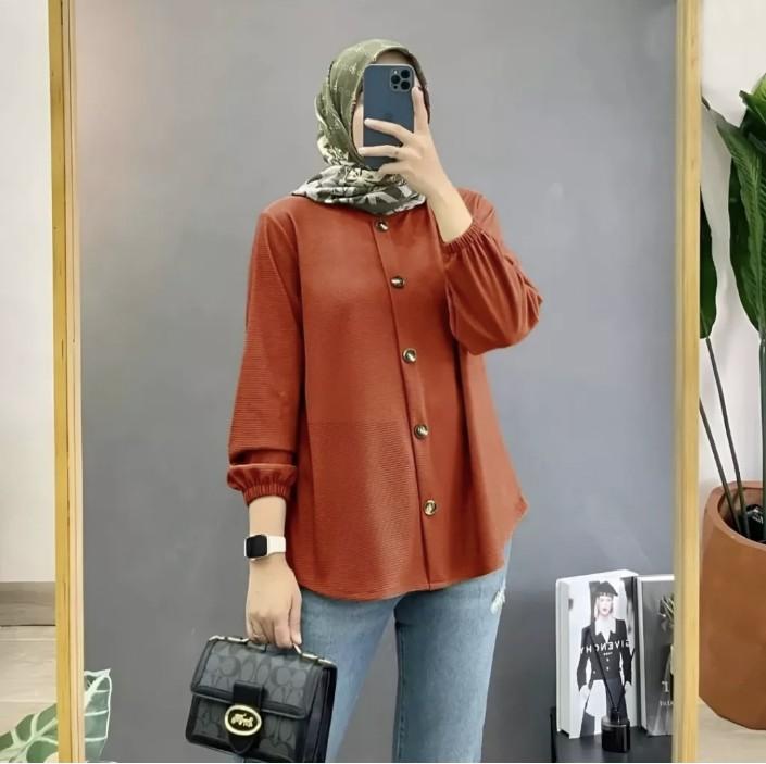 Baju Atasan Wanita Terbaru lengan karet Crinkle airflo 5