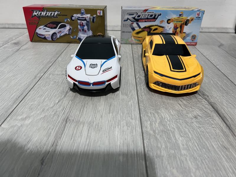 Bump & Go Action Police Car Transforming change to Robot With Music/Lights Robot Deform Brain development Childs curiosity Educational Gift Set Boys Girls Multicoloured Game Musical 1