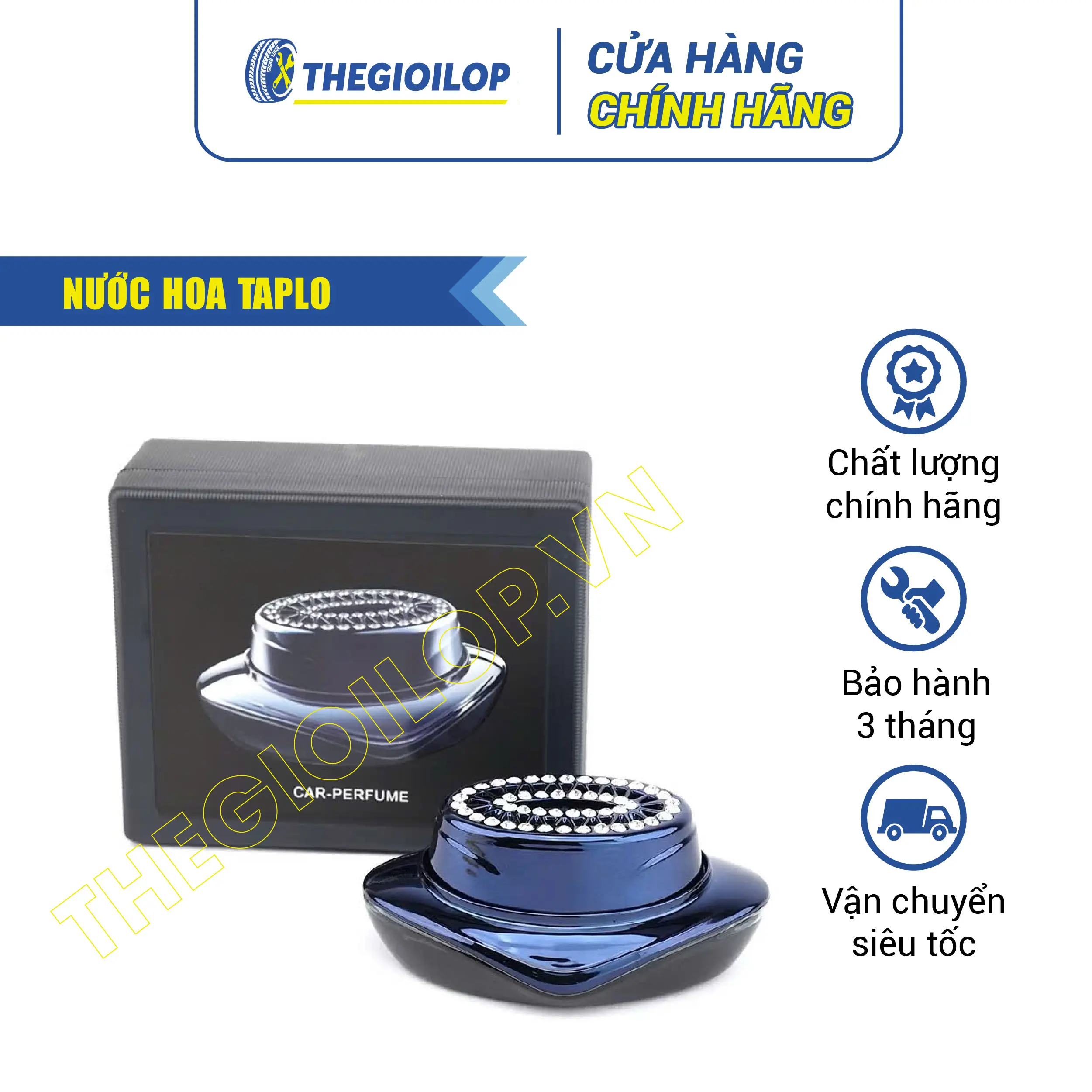 Nước hoa taplo ô tô thiết kế đính đá sang trọng, hương thơm sang chảnh - Thegioilop