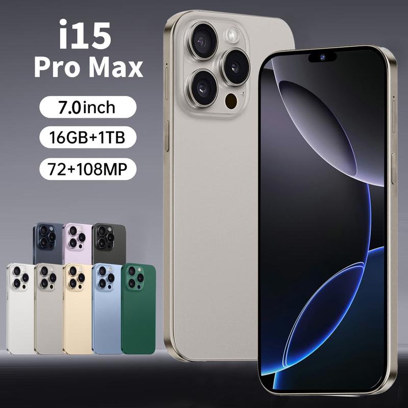 Điện Thoại Di Động Xuyên Biên Giới, i15 ProMax, Thông Minh, Màn Hình Lớn 7,0 Inch, Bộ Nhớ 16 + 1T, Có Sẵn Gửi Thay Mặt, Mẫu Bán Chạy 0