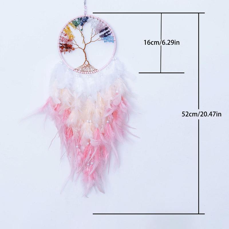 Hanging Dream Catcher, 1 Count Tree Of Life Feather Dream Catcher Hanging Decor, Room Decor Hanging Ornament, Craft Gift for Friends 2