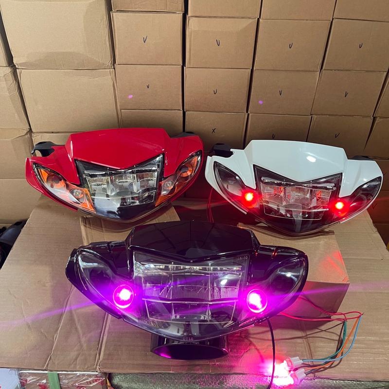 Pha choá đầu đèn 2 tầng Dt10 Sirius 50/110 kèm ốp +bợ thắng đĩa đủ màu (si 110 kèm chân H4 đã làm sẵn , si 50 tặng demi giắc cos ) phụ kiện xe máy phụ tùng Kem Xi Nhan chóa  sihelo