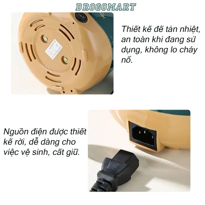 Nồi Lẩu Điện Mini Nấu Mì 2 Tầng Kèm Giá Hấp Đa Năng Nướng, Luộc, Chiên Chống Dính Vấn Đá Tiện Lợi Nồi Điện 6