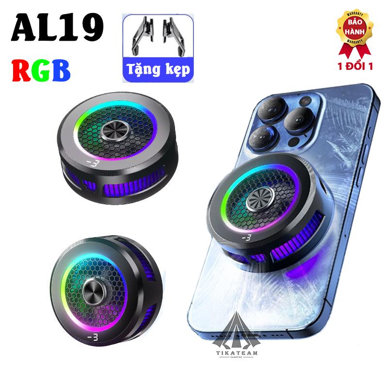 Sò lạnh AL19, quạt tản nhiệt công suất cao cho điện thoại, LED RGB , hiển thị nhiệt độ hỗ trợ chơi game