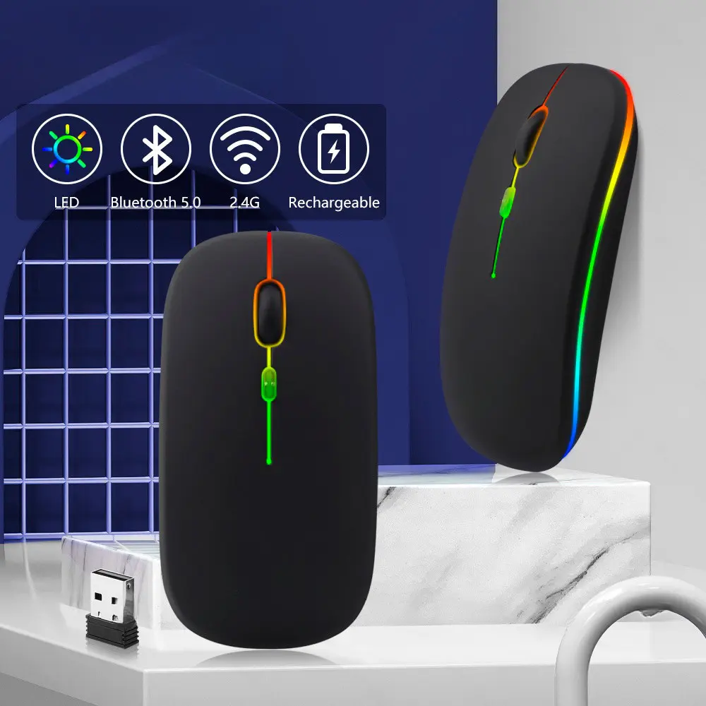 [Value Choice] Wireless Mouse Bluetooth Rechargeable Mouse Ultra-thin ...