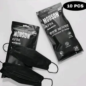 Masker Kf94 Mouson Warna Putih Hitam Abu Abu Isi 10 Pcs Earloop