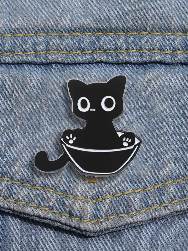 Summer Cute Cat Design Brooch, Animal Design Brooch, Fashion Accessories for Men & Women Suitable for Backpacks, Jeans, Scarves, Hats Decoration Fixed Buckle 0