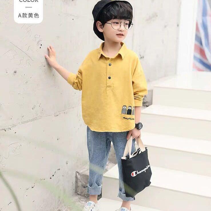 Bộ Đồ Bé Trai Và Trẻ Em, Bộ Sưu Tập Mùa Xuân Và Mùa Thu, Hàng Mới Về Năm 2024, Thích Hợp Cho Trẻ Em Trung Bình Và Lớn Và Trẻ Nhỏ, Áo Sơ Mi Dài Tay, Quần Jean, Bộ Đồ Hai Mảnh, Thời Trang 2
