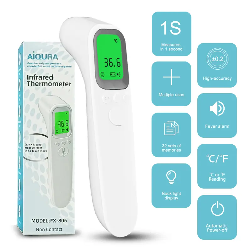 TNW Thermogun Termometer Suhu Tubuh Digital Termometer Inframerah Non Contact Thermometer Dahi untuk Demam 1