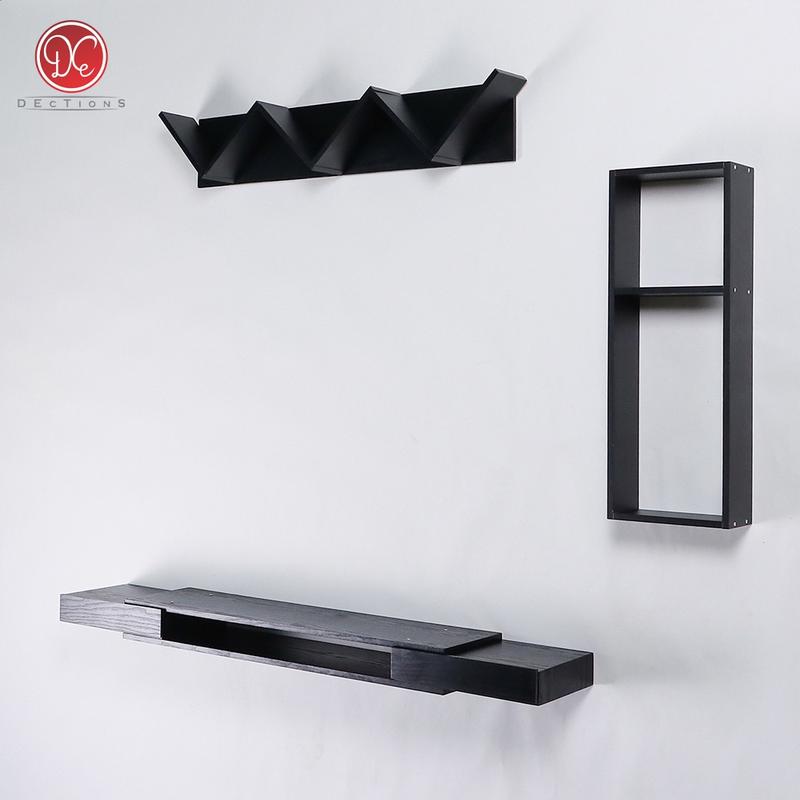 Dections Set Rak TV Dinding Gantung Minimalis 2 Laci 120x20 cm - Meja TV Tempel Dinding Aesthetic Furniture 4