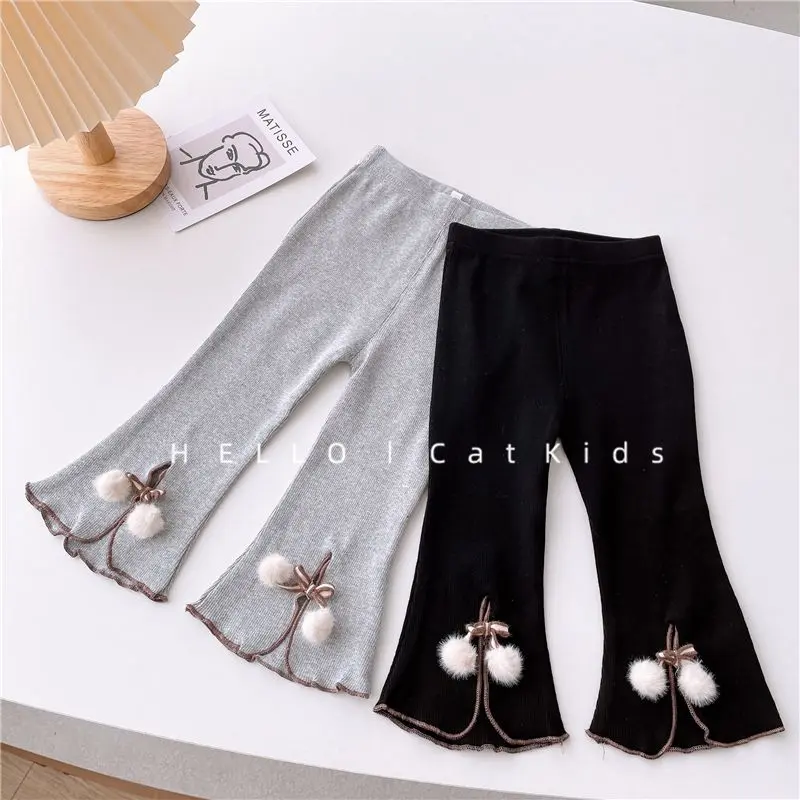Quần Dài Legging Cho Bé Gái, Hàng Mới Về 2024, Quần Ống Loe, Dành Cho Trẻ Em Và Bé Gái, Hợp Xu hướng, Thích Hợp Cho Mùa Xuân Và Mùa Thu, Quần Mỏng, Dễ Phối Đồ