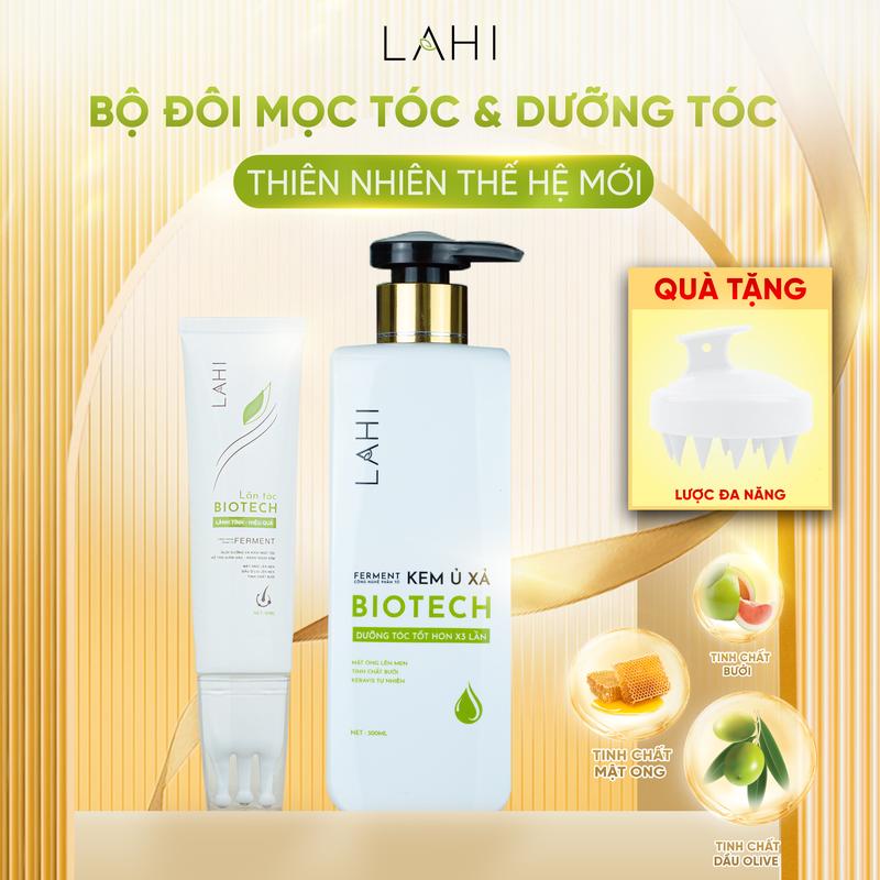 Combo Kem ủ xả & Thanh lăn mọc tóc LAHI - Mật Ong & Dầu Ô liu - Dưỡng nang tóc phát triển,chắc khỏe,suôn mượt,mọc tóc . Tặng Lược Đa Năng.Hữu cơ.Dưỡng tóc daug oil Nữ Women