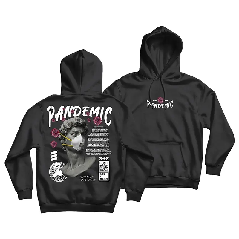 (COD)Sweaterpolos Hoodie Jumper PANDEMIC ( Sablon ) Unisex Pria & Wanita BY HANNNA STORE