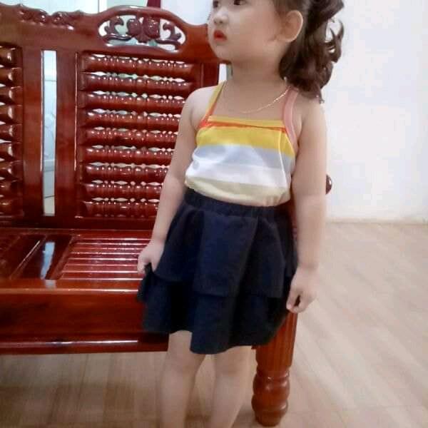 Áo 2 dây hoạ tiết, kẻ sọc cho bé gái 1