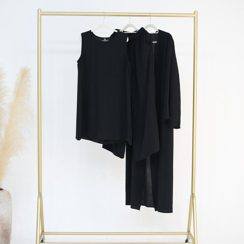 Ramadan Dubai Fashion Cardigan Abaya 3 sets maxi dress Islam Arab Jubah robe Women Wear Kaftan Abaya Cloak Suit Muslim dress baju raya Muslimah Fashion Malaysia abaya 9