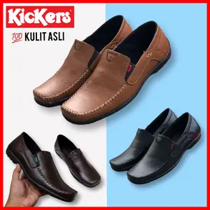 SEPATU PRIA KICKERS_SLIP ON KULIT ASLI PROMO / SEPATU PANTOFEL KERJA KANTOR COWOK BISNIS / SEPATU FORMAL WEDDING PESTA RESMI TERLARIS VIRAL / SEPATU PANTOPEL ASLI KULIT