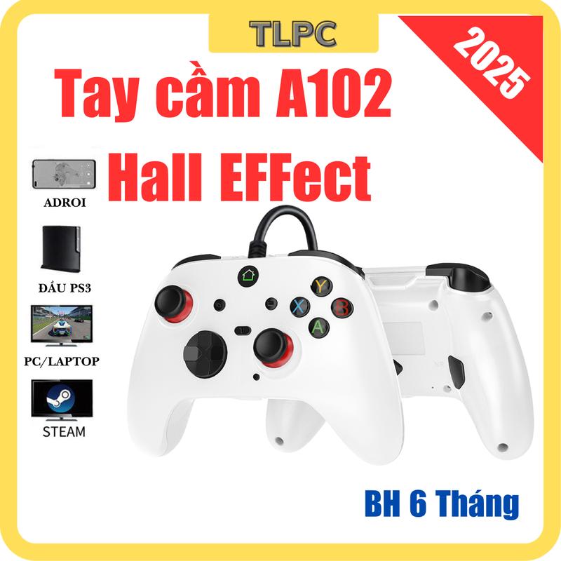 Tay cầm chơi game A102 Hall EFFect chống trôi cần có dây Joystick chuẩn 360 có chức năng Turbo có thể gán combo kết nối pc,laptop, ps3 chơi Fifa Online 4 và các game hỗ trợ tay cầm Chơi Điện Tử Bộ Sạc Nhanh Chuẩn 2025