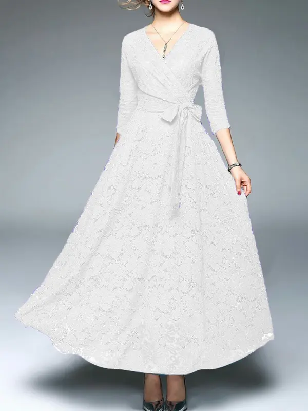 Baju Panjang Wanita Maxi Brukat Icha Plain 3