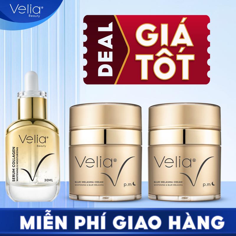 [ #32 DEAL GIÁ TỐT ] 02 Kem Cải Thiện Nám và Serum Collagen VELIA Skincare