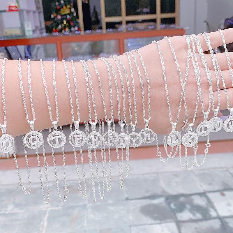 Dây xoắn kép mặt chữ tròn Bạc ta cho nữ _ bạc đẹp hải hạnh HHJ