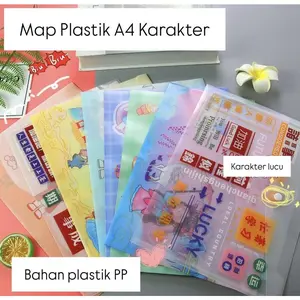 Map Plastik A4 / Map Plastik A4 Karakter/ Map Plastik / Map Dokumen A4 / Tas Dokumen