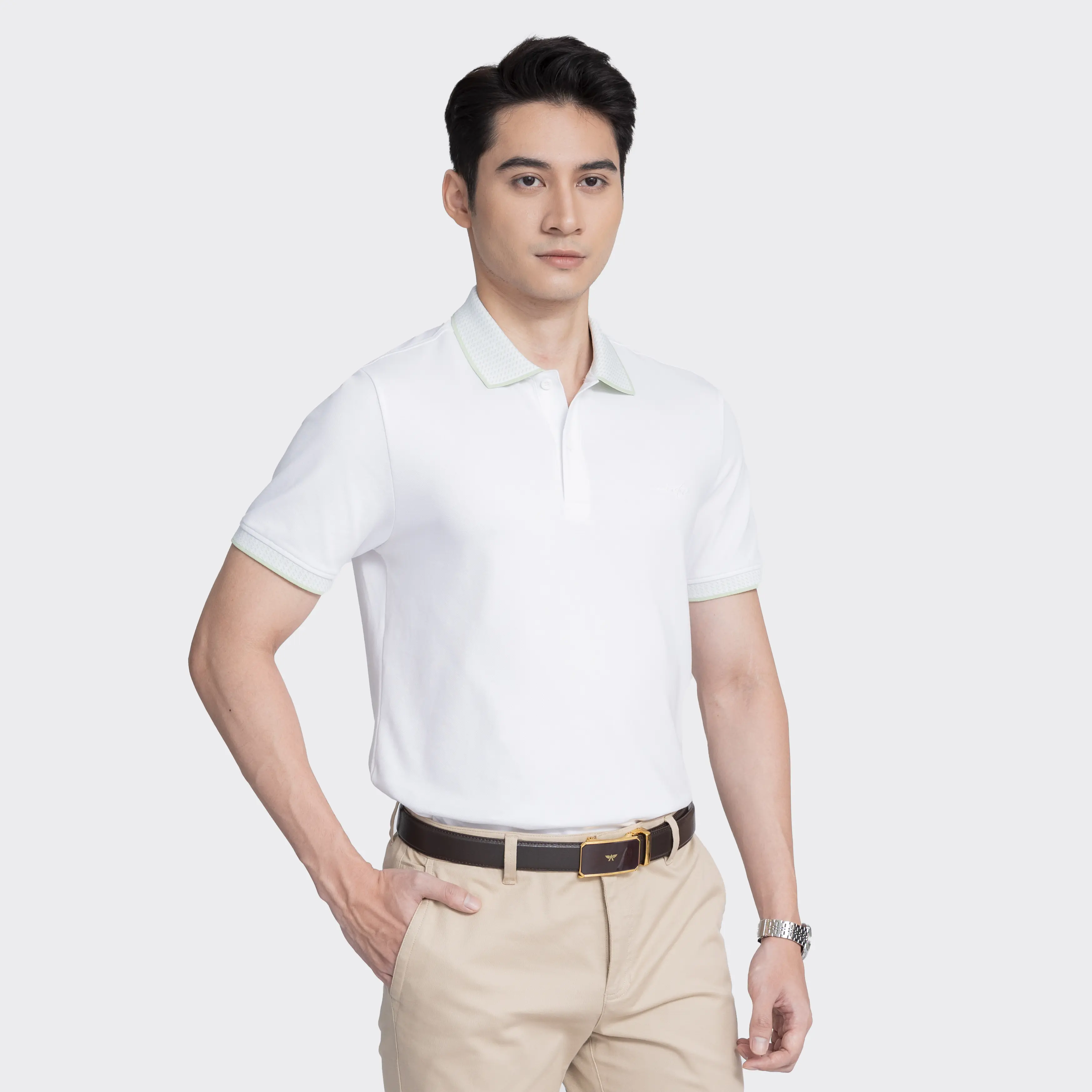 Aristino  Áo polo nam ngắn tay regular fit, cotton organic APS169S3