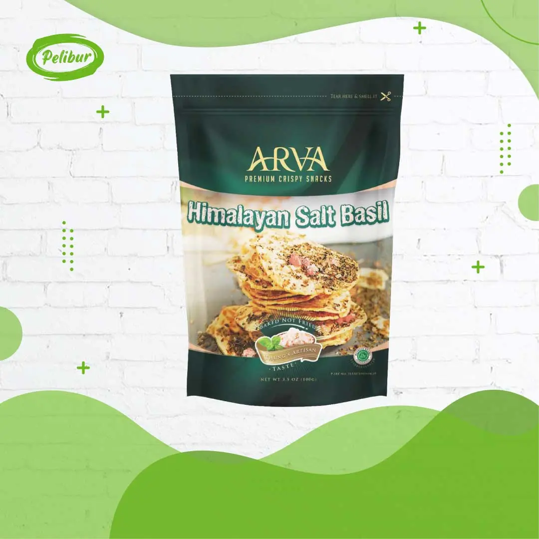 Keripik Tempe Arva Himalayan Salt Basil Enak 80g Black