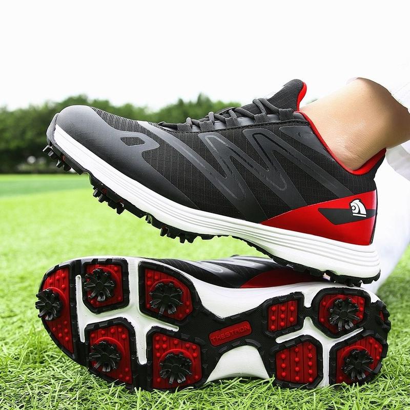 Product Introduction of New Men's Golf Shoes Lightweight Breathable Wear-resistant Low-top Waterproof Casual Sports Shoes Non-slip Removable Spikes XZ25053 13