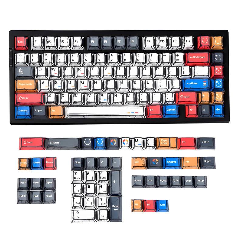 Creative Keycap Creative Design Keycaps, 136-Key Original Factory Height Keycaps ...