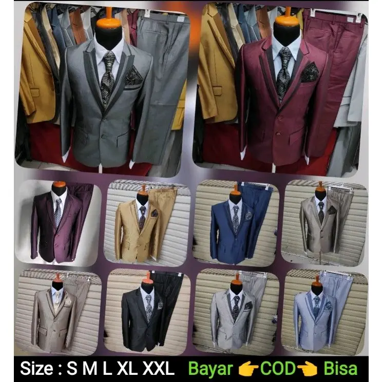 1 stel JAS dngn CELANANYA (SIZE M L XL XXL) Bahan semi woll Jad Abu tua jas maroon jas burgundy jas gold jas nevy jas Montana jas moca jas hitam jas silver jas baby blue jas pria formal jas pengantin jas jas nikah jas wedding jas slim fit jas murah 0