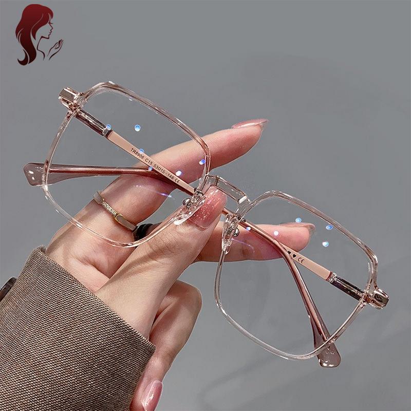  Thời Trang Vuông Chống Ánh Sáng Xanh Kính Siêu Nhẹ Trong Suốt Dành Cho Nữ Máy Tính Bảo Vệ Mắt Kính 