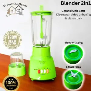 Blender Juicer 2in1 Penghancur Es 6 Mata Pisau Hemat Daya Stainless chopper  kekinian