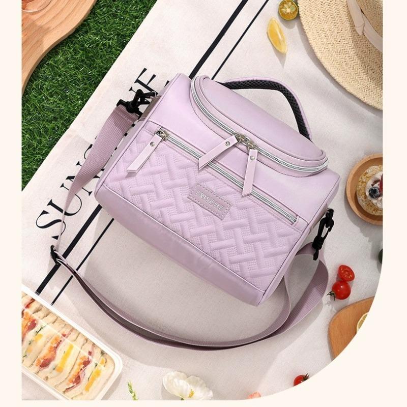 Large Capacity Insulated Lunch Bag, 1 Count Portable Lunch Box Bag with Handle, Lunch Box Storage Bag for Work & Outdoor Picnic 3